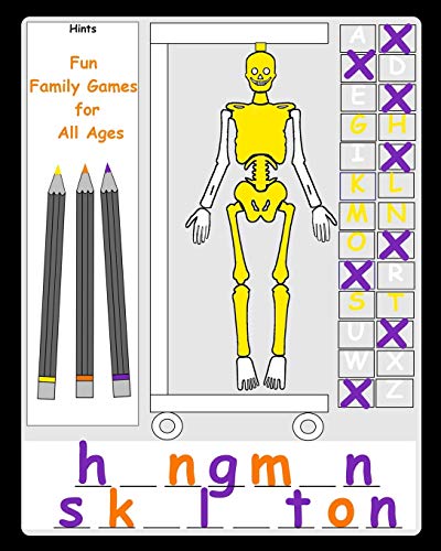 Fun Family Games for All Ages: Hangman Alternative A pen and paper family game book for kids and adults Simple fun sibling games Easy quick for children elderly seniors (Simple Gaming Templates)