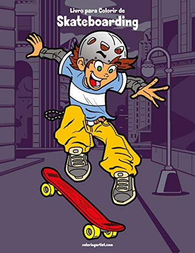 Livro para Colorir de Skateboarding (Portuguese Edition)