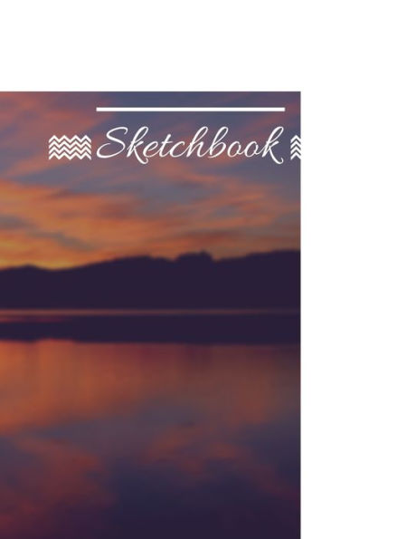 Personalized Sketchbook, Sunset, Lake, 120 Pages, (8.5"X11")
