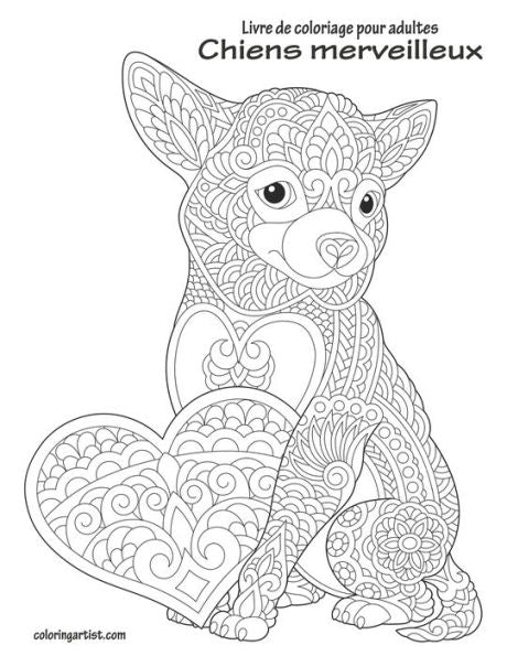 Livre De Coloriage Pour Adultes Chiens Merveilleux 1