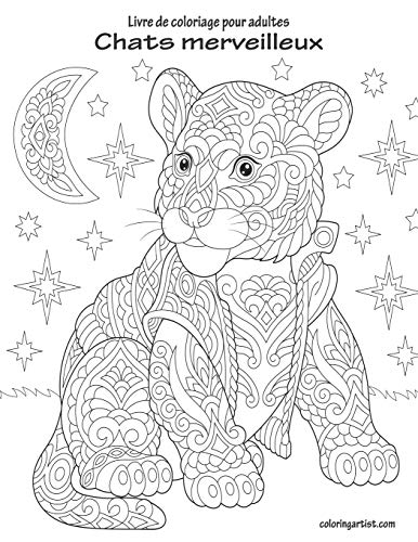 Livre de coloriage pour adultes Chats merveilleux (French Edition)