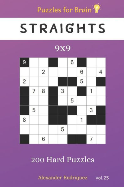 Puzzles For Brain - Straights 200 Hard Puzzles 9X9