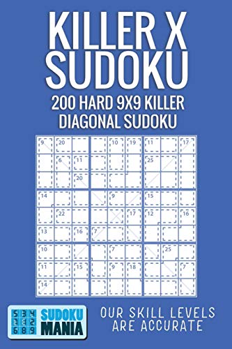 Killer X Sudoku: 200 Hard 9x9 Killer Diagonal Sudoku