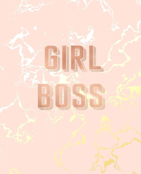 Girl Boss: Inspirational Quote Notebook, Beautiful Pink Marble and Gold | 7.5 x 9.25, 120 College Ruled Pages