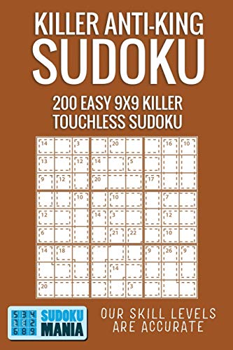 Killer Anti-King Sudoku: 200 Easy 9x9 Killer Touchless Sudoku