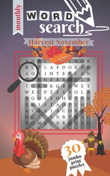 Harvest November: 30 Jumbo Print Puzzles (Monthly Word Search)