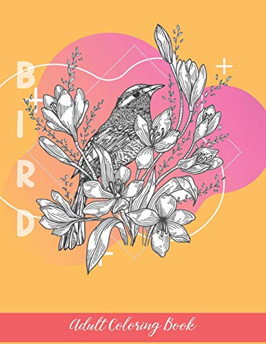 Bird Adult Coloring Book: A Beautiful Birds, Butterflies and Flowers Coloring Page For Relaxation and Stress Relief in Everyday Life