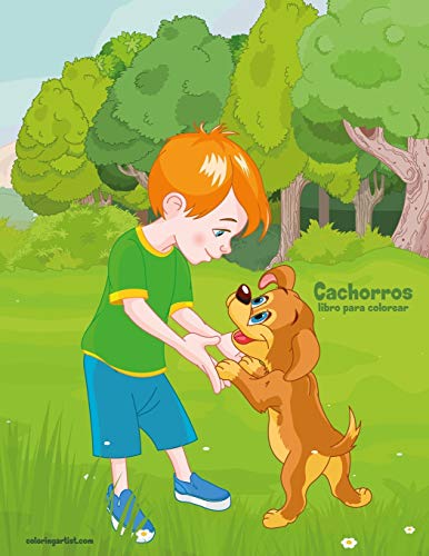 Cachorros libro para colorear (Spanish Edition)