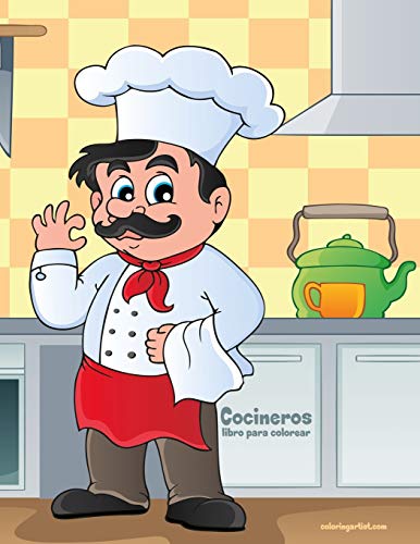 Cocineros libro para colorear (Spanish Edition)