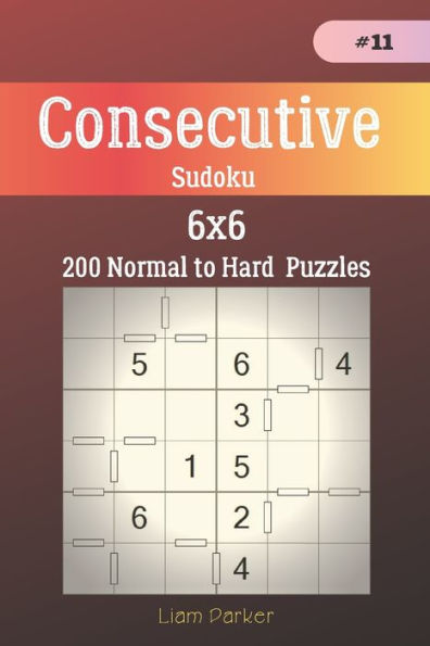 Consecutive Sudoku - 200 Normal To Hard Puzzles 6X6 Vol.11