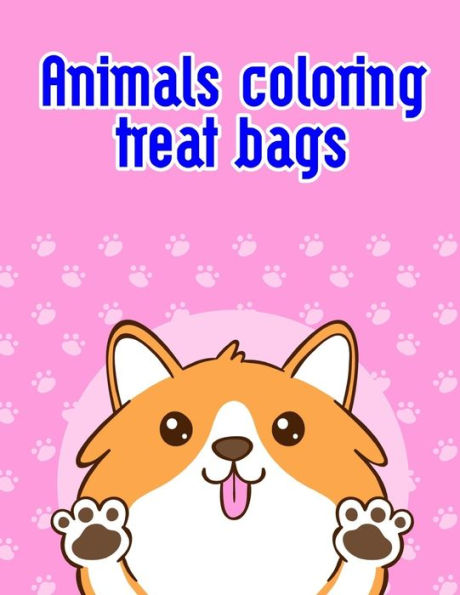 Animals coloring treat bags: Christmas Book ,Easy and Funny Animal Images (Holiday Cartoon)