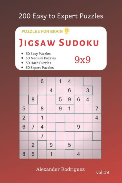 Puzzles For Brain - Jigsaw Sudoku 200 Easy To Expert Puzzles 9X9