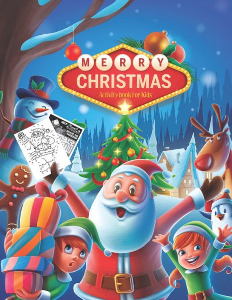 Merry Christmas Activity Book For Kids : For Learning Activities, Problem-Solving Word Search, Mazes, Coloring And More (Kids Ages 4-8, 6-10)