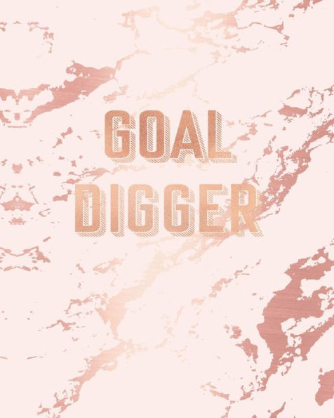 Goal Digger: Inspirational Quote Notebook, Light Purple Marble and Rose Gold | 8 x 10, 120 College Ruled Pages