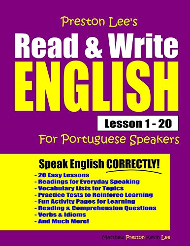 Preston Lee's Read & Write English Lesson 1 - 20 For Portuguese Speakers (Preston Lee's English For Portuguese Speakers)