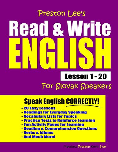Preston Lee's Read & Write English Lesson 1 - 20 For Slovak Speakers (Preston Lee's English For Slovak Speakers)