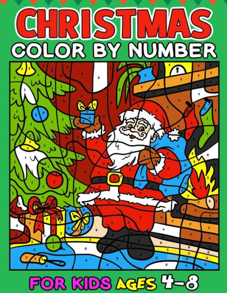Christmas Color by Number for kids ages 4-8