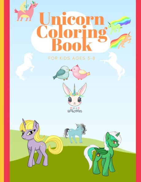 Unicorn Coloring Book For Kids Ages 3-8