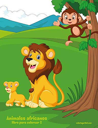 Animales africanos libro para colorear 2 (Spanish Edition)