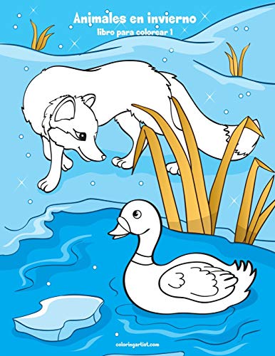 Animales en invierno libro para colorear 1 (Spanish Edition)