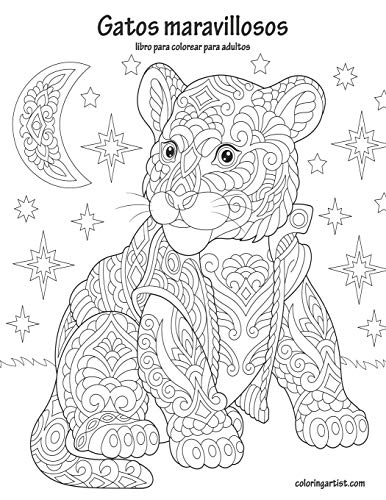 Gatos maravillosos libro para colorear para adultos (Spanish Edition)