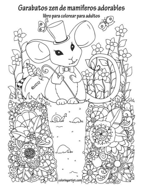 Garabatos zen de mamiferos adorables libro para colorear para adultos (Spanish Edition)