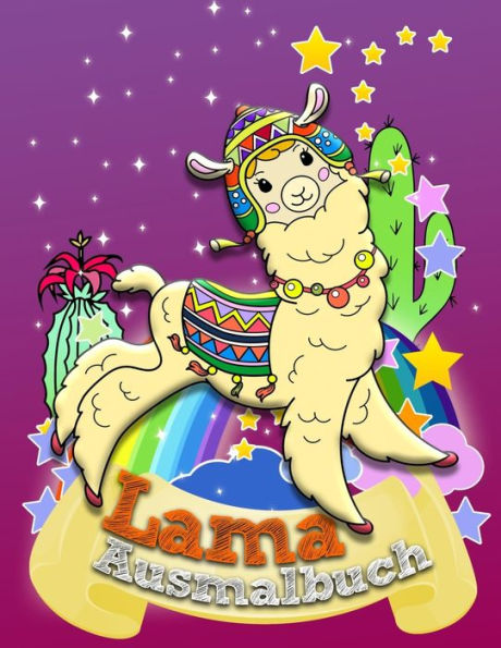 Lama - Ausmalbuch: für Buben und Mädels ab 4 Jahren (German Edition)