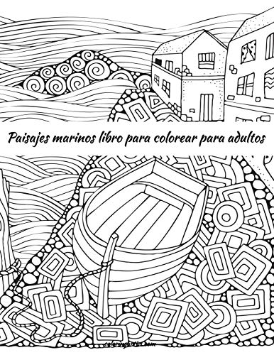 Paisajes marinos libro para colorear para adultos (Spanish Edition)