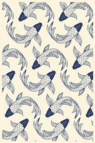 Japanese Koi Pattern: Paper Games Tic Tac Toe (6x9 Inches) with 120 Pages