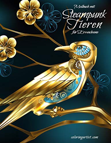 Malbuch mit Steampunk-Tieren f??r Erwachsene (German Edition)