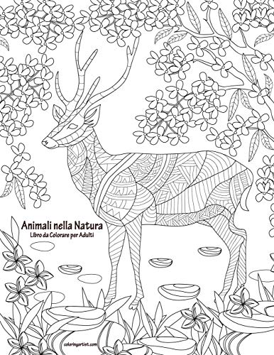 Animali nella Natura Libro da Colorare per Adulti (Italian Edition)
