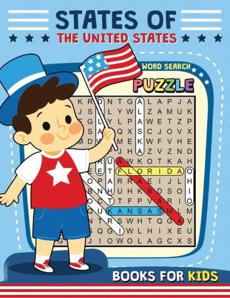 States Of The United States Word Search Puzzle : Easy And Fun Activity Learning Work With Coloring Pages