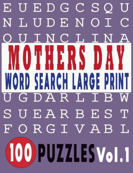 Mothers Day Word Search Large Print 100 Puzzles