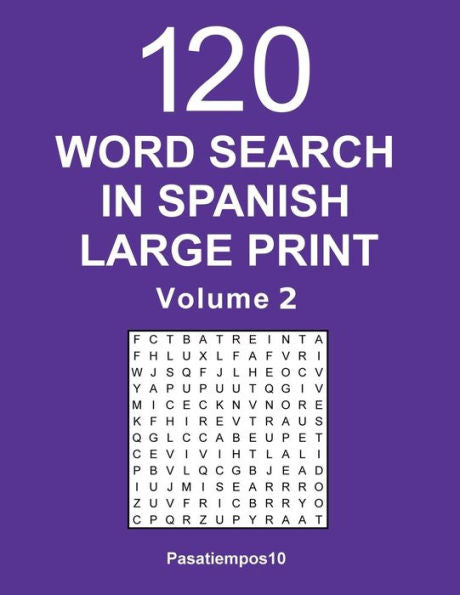 Word Search In Spanish Large Print -