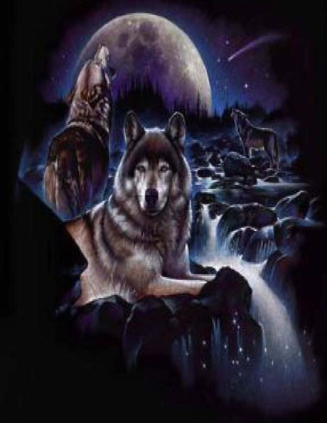 Notenheft Wolf 150 Seiten, Gross Musikunterricht : Notenheft Mit Wolf Im Mondschein