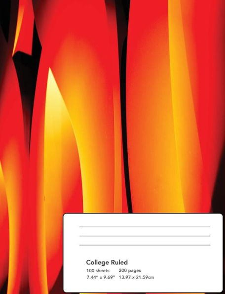 Abstract Flames Composition Notebook: College Ruled 100 sheets/200 Pages 7.44"X9.69"