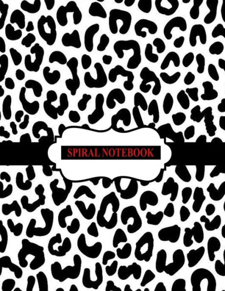 Spiral Notebook : Black And White Leopard Notebook, Spiral Journal/ Notebook With Blank Pages - Total 100 Pages Sheets, Size 8. 5 X 11