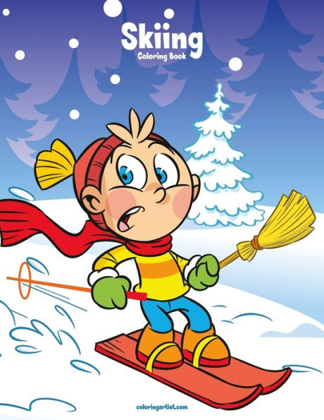 Skiing Coloring Book 1