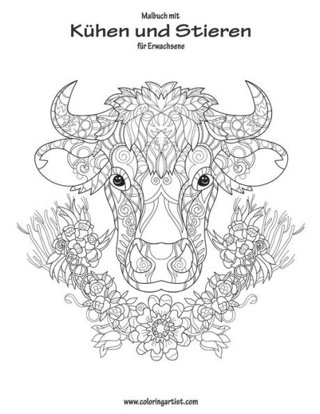 Malbuch Mit Kühen Und Stieren Für Erwachsene 1