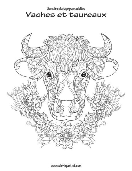 Livre De Coloriage Pour Adultes Vaches Et Taureaux 1