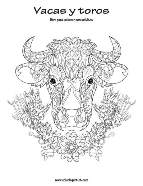 Vacas Y Toros Libro Para Colorear Para Adultos 1