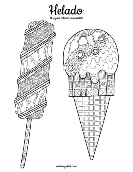 Helado libro para colorear para adultos 1 (Spanish Edition)