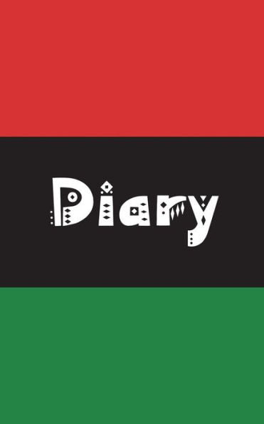 Diary: Pan-African flag cover & pretty script font, 100 pages, 5"x8", glossy