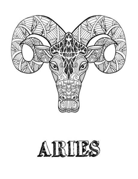 Aries: Coloring Book With Three Different Styles of All Twelve Zodiac Including Symbols, Signs and Patterns. 36 Coloring Pages. 8.5" x 11" (Zodiac Coloring Book)
