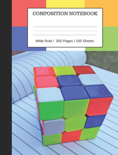Puzzle Cube Notebook : Composition Wide Ruled Notebook, 200 Pages / 100 Sheets