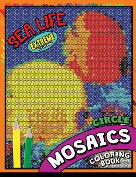 Sea Life Square Mosaics Coloring Book : Colorful Animals Coloring Pages Color By Number Puzzle