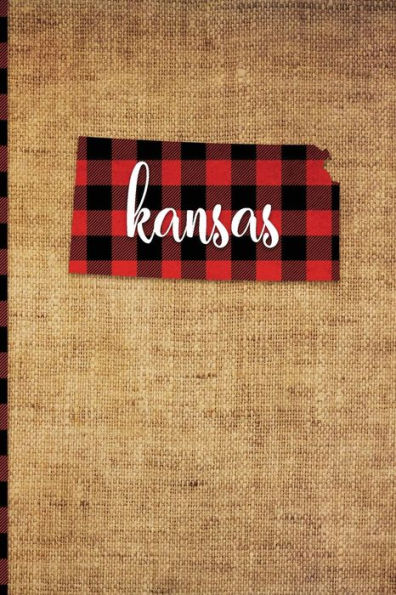 Kansas: 6" x 9" | 108 Pages: Buffalo Plaid Kansas State Silhouette Hand Lettering Cursive Script Design on Soft Matte Cover | Notebook, Diary, ... the Sunflower State in Kansas City and Topeka