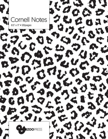 Cornell Notes : B&W Leopard Pattern Cover - Best Note Taking System for Students, Writers, Conferences. Cornell Notes Notebook. Large 8. 5 X 11 , 120 Pages. College Note Taking Paper, School Supplies
