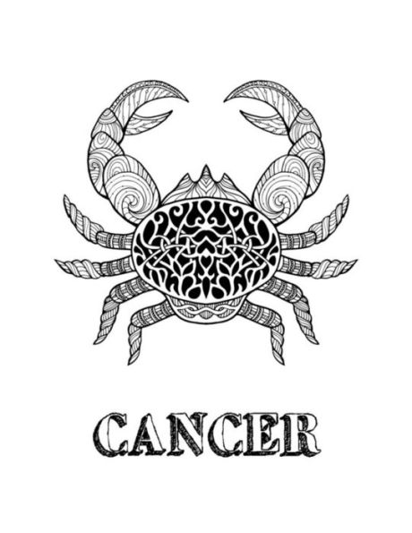 Cancer: Coloring Book with Three Different Styles of All Twelve Signs of the Zodiac. 36 Individual Coloring Pages. 8.5" x 11" (Zodiac Coloring Book)