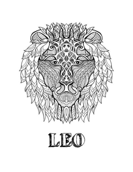 Leo: Coloring Book With Three Different Styles Of All Twelve Signs Of The Zodiac. 36 Individual Coloring Pages. 8.5 X 11